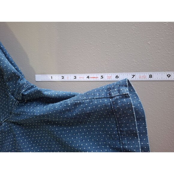 Kim Rogers Women Casual Denim Shorts 12 Blue Polka Dot Mom Preppy Normcore Beach - Picture 6 of 8